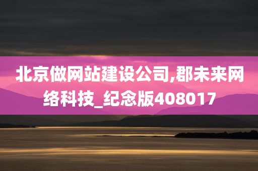 北京做网站建设公司,郡未来网络科技_纪念版408017