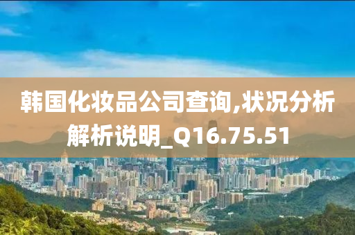 韩国化妆品公司查询,状况分析解析说明_Q16.75.51