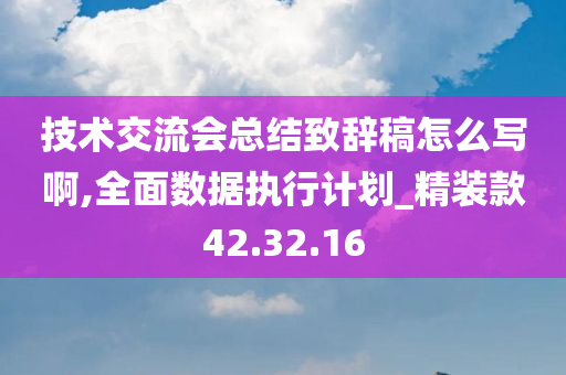 技术交流会总结致辞稿怎么写啊,全面数据执行计划_精装款42.32.16