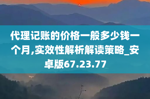 代理记账的价格一般多少钱一个月,实效性解析解读策略_安卓版67.23.77