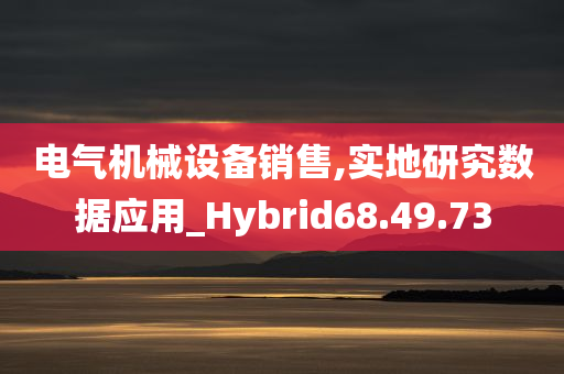 电气机械设备销售,实地研究数据应用_Hybrid68.49.73