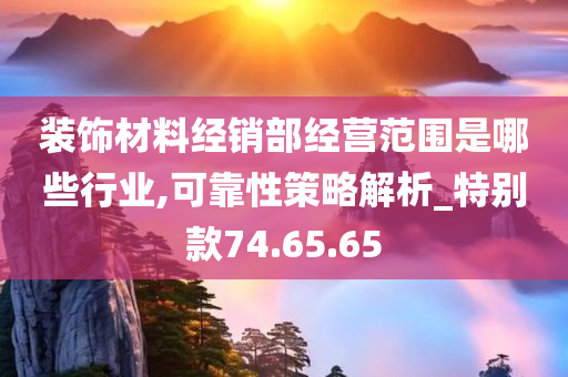 装饰材料经销部经营范围是哪些行业,可靠性策略解析_特别款74.65.65