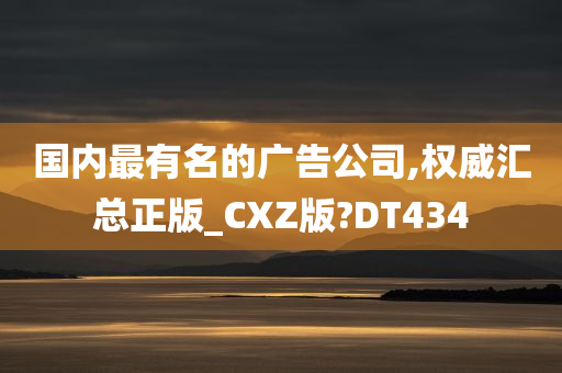 国内最有名的广告公司,权威汇总正版_CXZ版?DT434