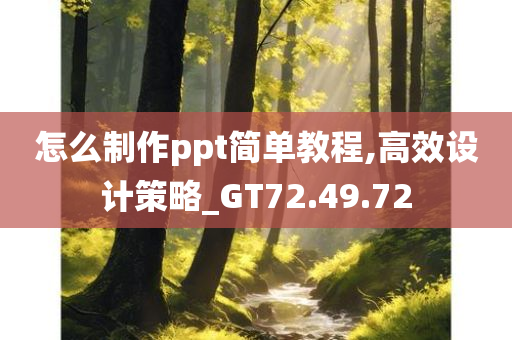 怎么制作ppt简单教程,高效设计策略_GT72.49.72