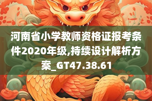 河南省小学教师资格证报考条件2020年级,持续设计解析方案_GT47.38.61