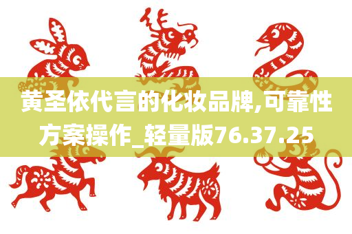 黄圣依代言的化妆品牌,可靠性方案操作_轻量版76.37.25