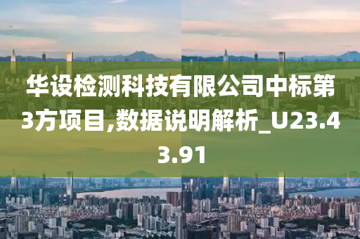 华设检测科技有限公司中标第3方项目,数据说明解析_U23.43.91