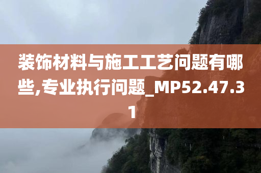 装饰材料与施工工艺问题有哪些,专业执行问题_MP52.47.31