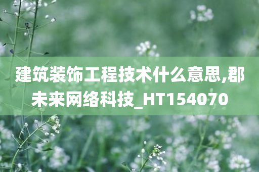 建筑装饰工程技术什么意思,郡未来网络科技_HT154070