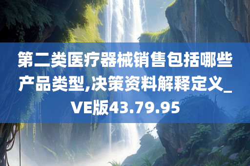 第二类医疗器械销售包括哪些产品类型,决策资料解释定义_VE版43.79.95