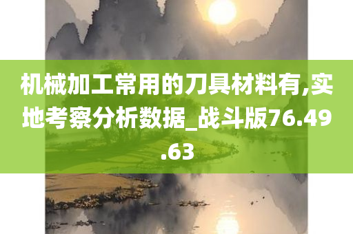 机械加工常用的刀具材料有,实地考察分析数据_战斗版76.49.63