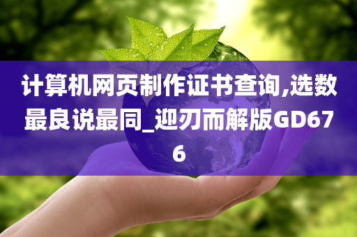 计算机网页制作证书查询,选数最良说最同_迎刃而解版GD676