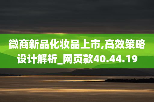 微商新品化妆品上市,高效策略设计解析_网页款40.44.19