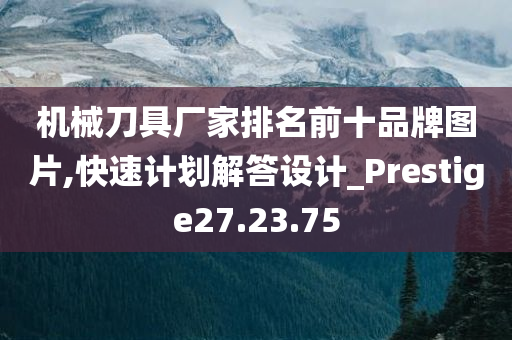 机械刀具厂家排名前十品牌图片,快速计划解答设计_Prestige27.23.75