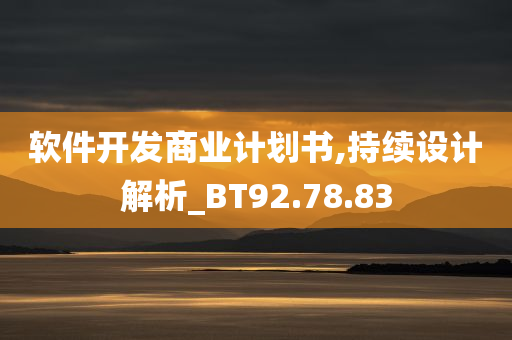 软件开发商业计划书,持续设计解析_BT92.78.83