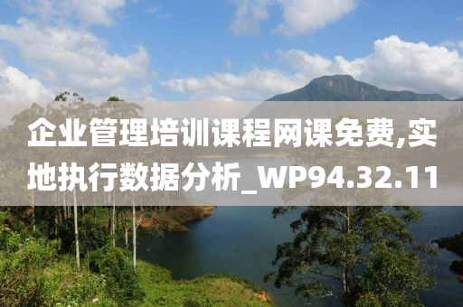 企业管理培训课程网课免费,实地执行数据分析_WP94.32.11