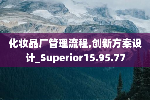 化妆品厂管理流程,创新方案设计_Superior15.95.77