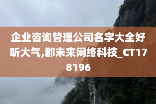 企业咨询管理公司名字大全好听大气,郡未来网络科技_CT178196