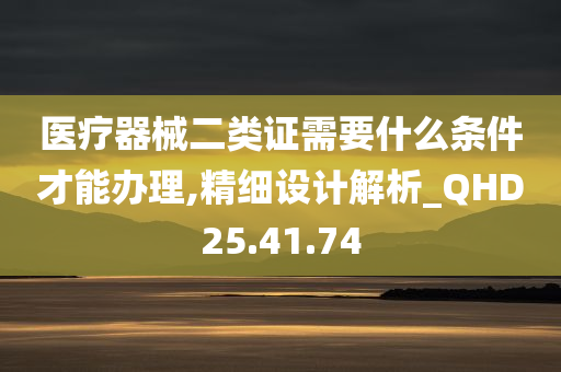 医疗器械二类证需要什么条件才能办理,精细设计解析_QHD25.41.74