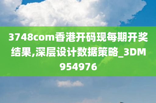 3748com香港开码现每期开奖结果,深层设计数据策略_3DM954976