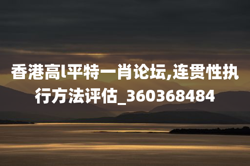 香港高l平特一肖论坛,连贯性执行方法评估_360368484