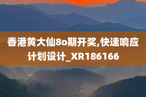 香港黄大仙8o期开奖,快速响应计划设计_XR186166