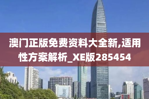 澳门正版免费资料大全新,适用性方案解析_XE版285454