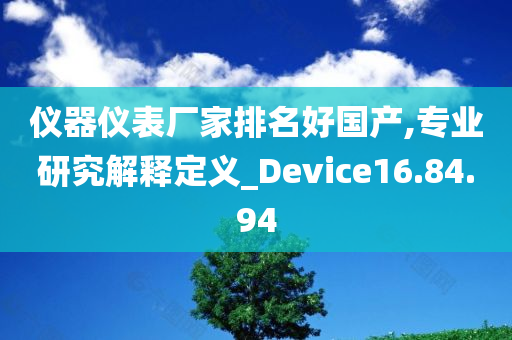 仪器仪表厂家排名好国产,专业研究解释定义_Device16.84.94