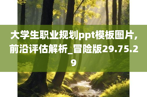 大学生职业规划ppt模板图片,前沿评估解析_冒险版29.75.29