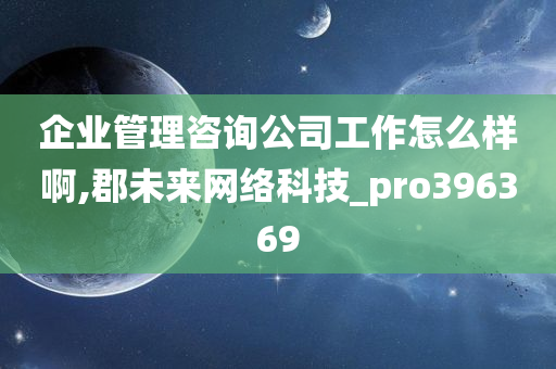 企业管理咨询公司工作怎么样啊,郡未来网络科技_pro396369