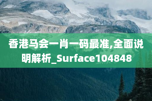 香港马会一肖一码最准,全面说明解析_Surface104848