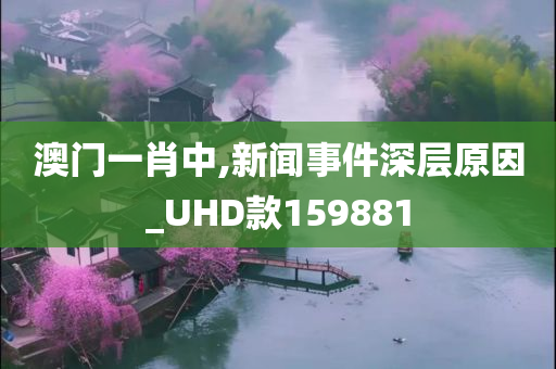 澳门一肖中,新闻事件深层原因_UHD款159881