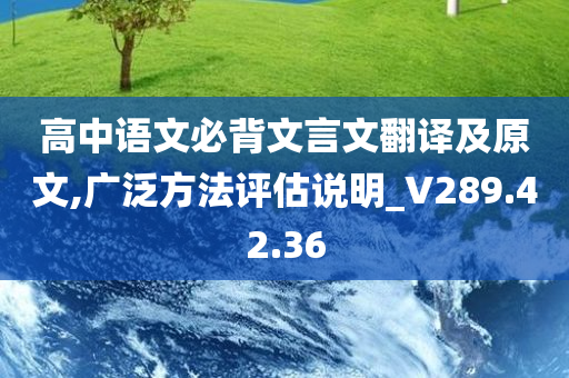 高中语文必背文言文翻译及原文,广泛方法评估说明_V289.42.36