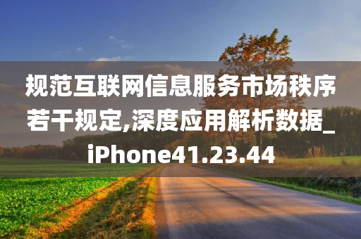 规范互联网信息服务市场秩序若干规定,深度应用解析数据_iPhone41.23.44