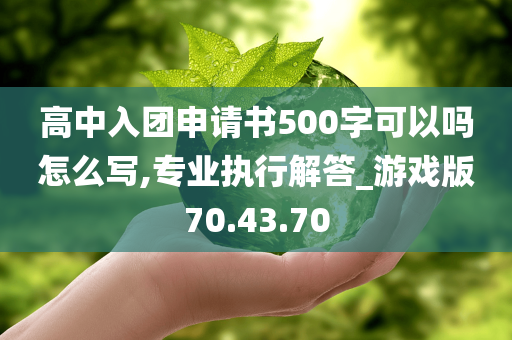 高中入团申请书500字可以吗怎么写,专业执行解答_游戏版70.43.70