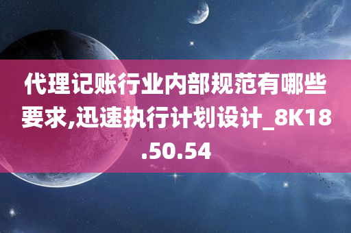 代理记账行业内部规范有哪些要求,迅速执行计划设计_8K18.50.54