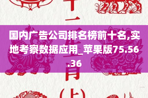 国内广告公司排名榜前十名,实地考察数据应用_苹果版75.56.36