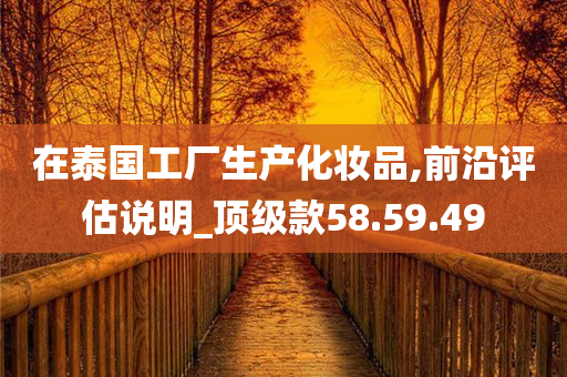 在泰国工厂生产化妆品,前沿评估说明_顶级款58.59.49