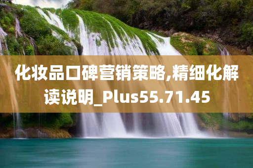 化妆品口碑营销策略,精细化解读说明_Plus55.71.45