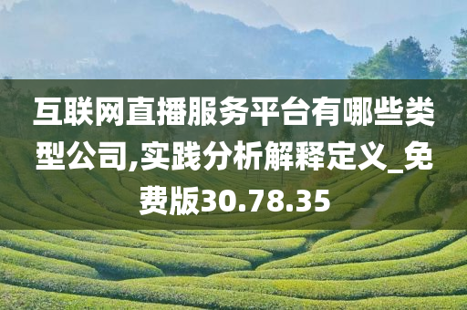 互联网直播服务平台有哪些类型公司,实践分析解释定义_免费版30.78.35