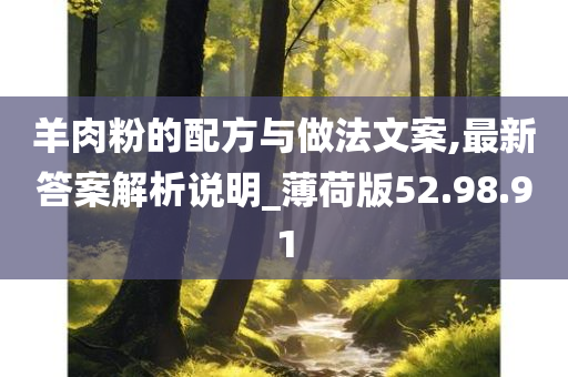 羊肉粉的配方与做法文案,最新答案解析说明_薄荷版52.98.91