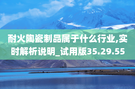 耐火陶瓷制品属于什么行业,实时解析说明_试用版35.29.55