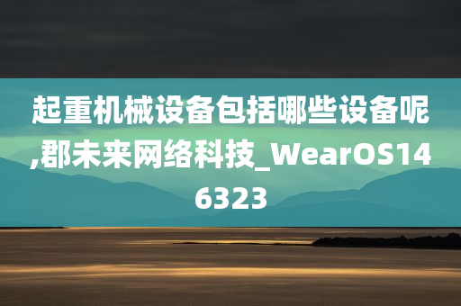 起重机械设备包括哪些设备呢,郡未来网络科技_WearOS146323