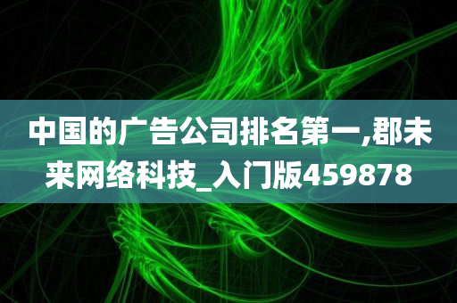 中国的广告公司排名第一,郡未来网络科技_入门版459878