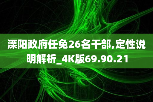 溧阳政府任免26名干部,定性说明解析_4K版69.90.21