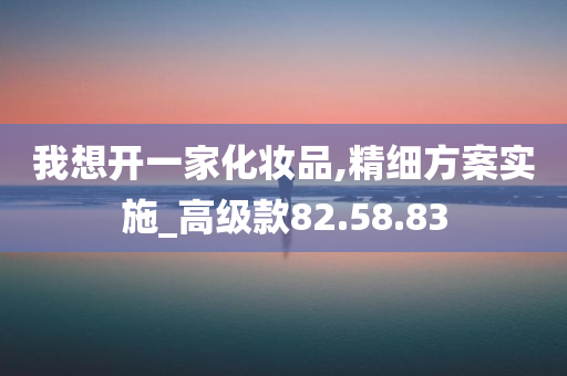 我想开一家化妆品,精细方案实施_高级款82.58.83