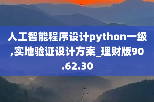 人工智能程序设计python一级,实地验证设计方案_理财版90.62.30