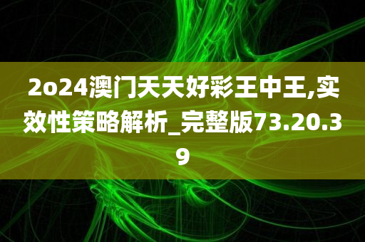 2o24澳门天天好彩王中王,实效性策略解析_完整版73.20.39