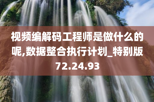 视频编解码工程师是做什么的呢,数据整合执行计划_特别版72.24.93