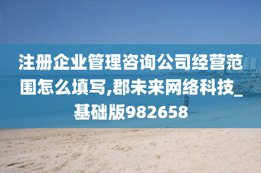 注册企业管理咨询公司经营范围怎么填写,郡未来网络科技_基础版982658